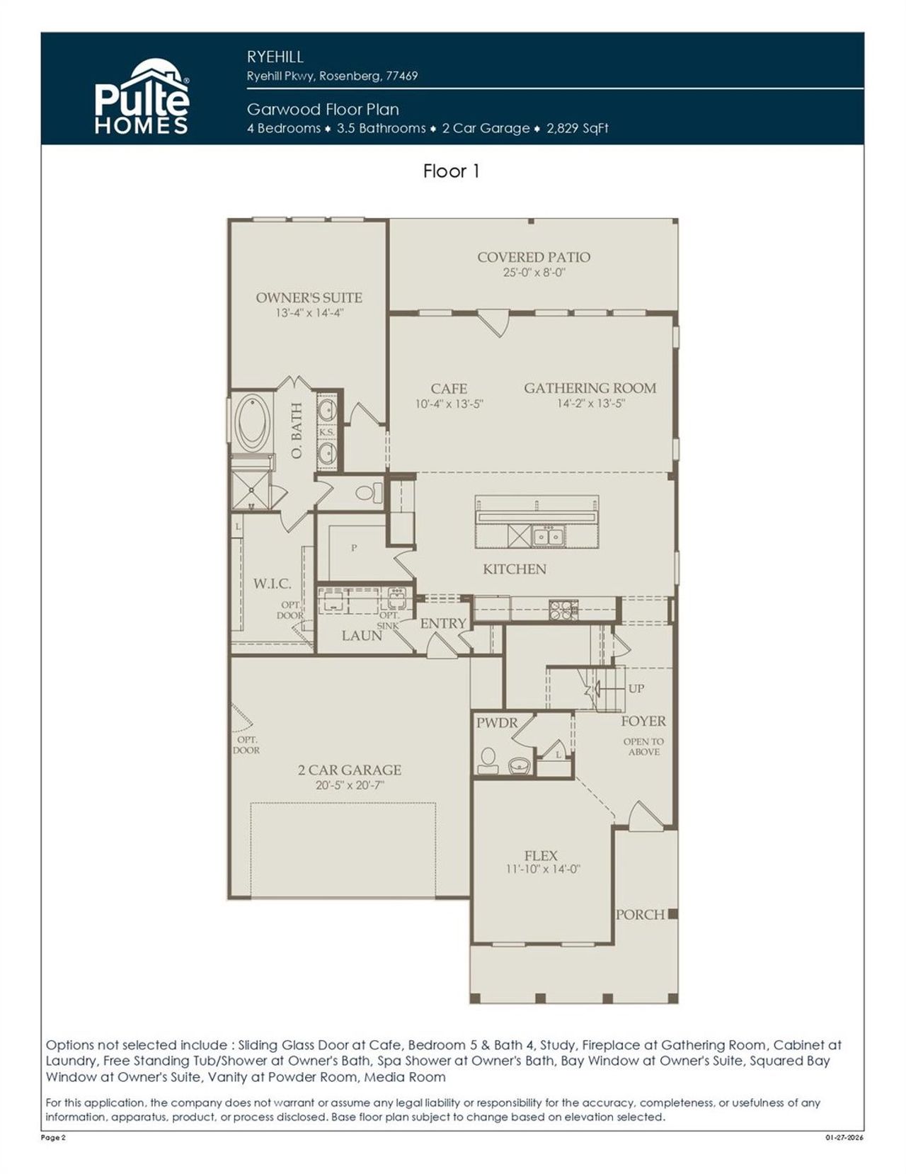 2D floor plan layout of this home in Ryehill, Sugar Land, TX (Image 2).