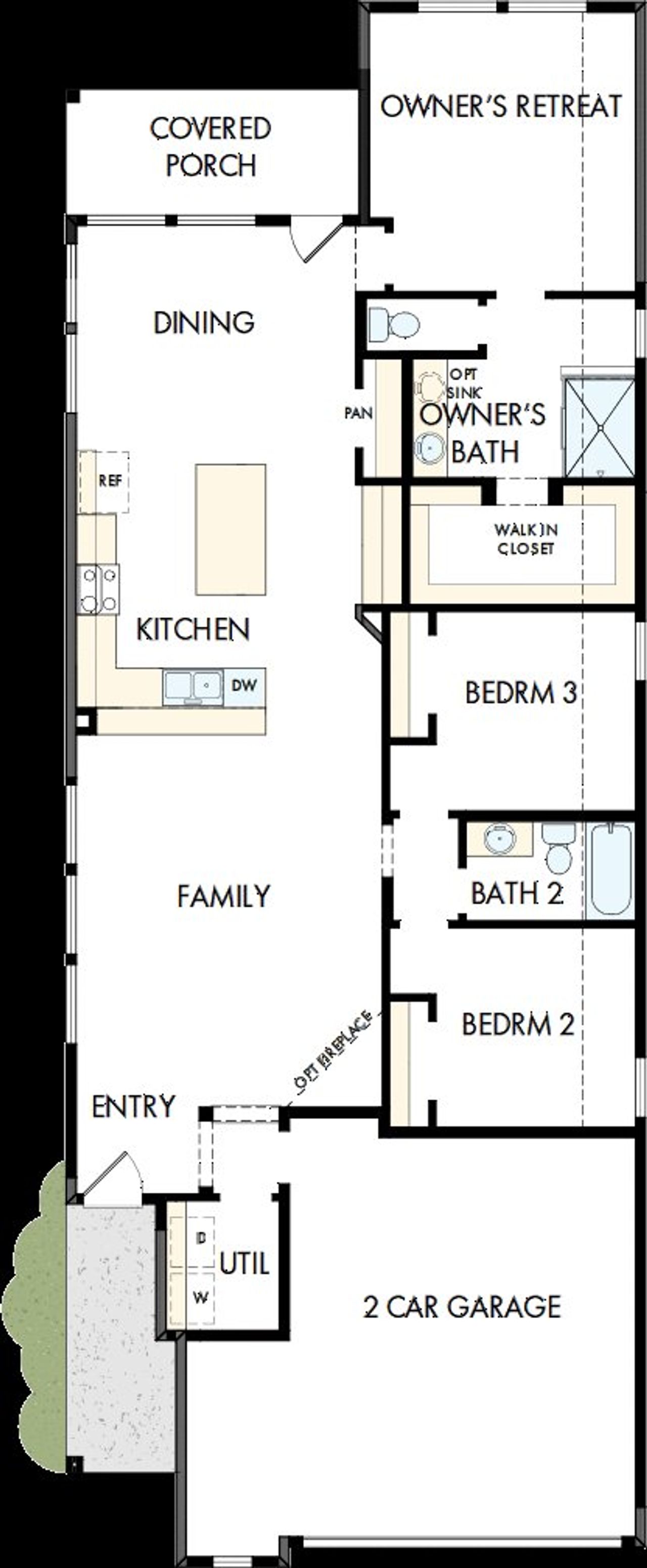 2D floor plan layout of this home in Creekshaw – Gardens, Royse City, TX (Image 2).