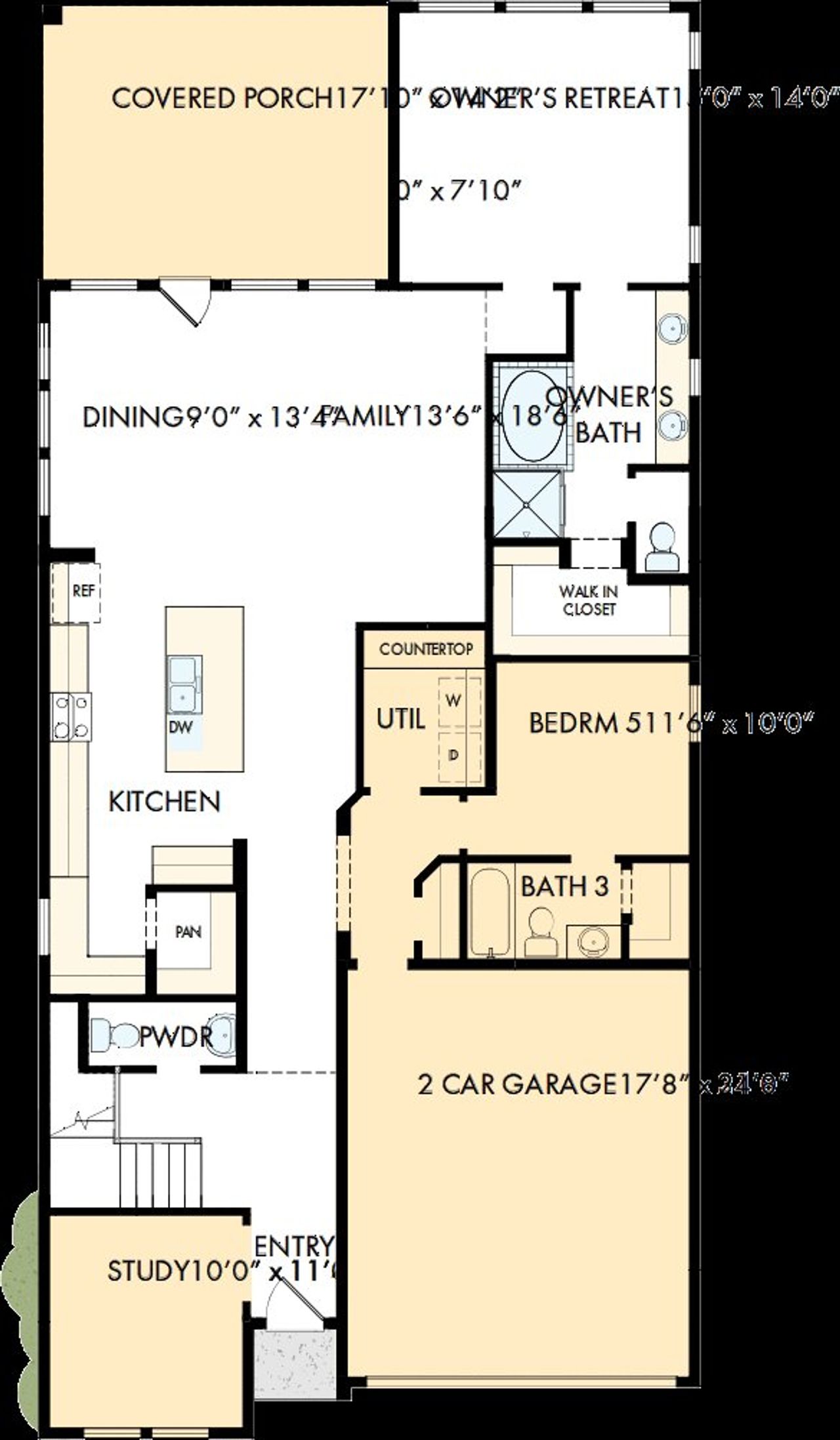 2D floor plan layout of this home in Jubilee - Reserve Collection, Hockley, TX (Image 2).