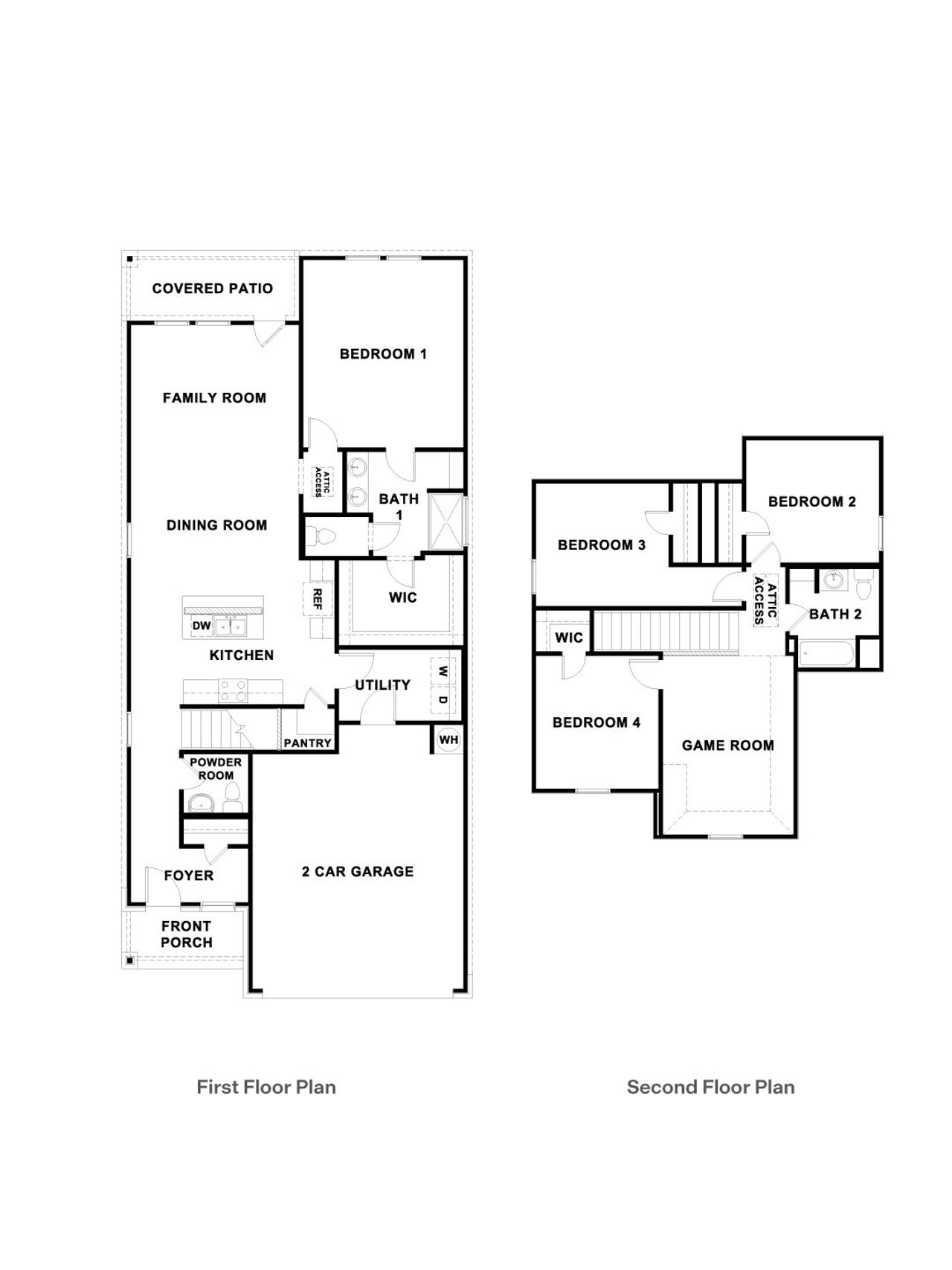 2D floor plan layout of this home in Bar W Ranch, Leander, TX (Image 2).