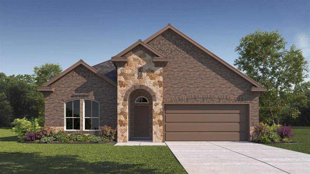 Front exterior of a new home in Madera, Royse City, TX, highlighting curb appeal (Image 2).
