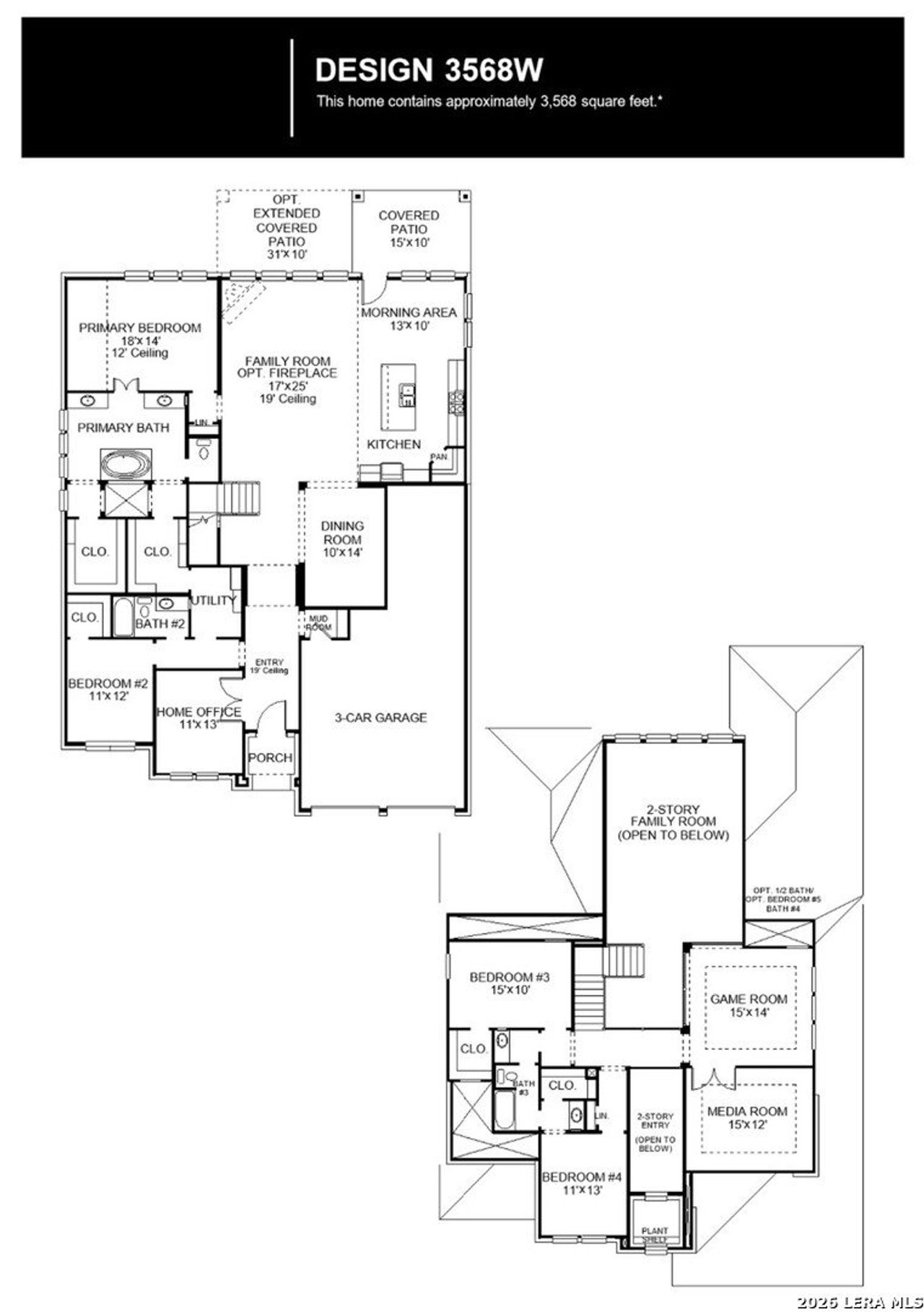 2D floor plan layout of this home in Ladera, San Antonio, TX (Image 2).