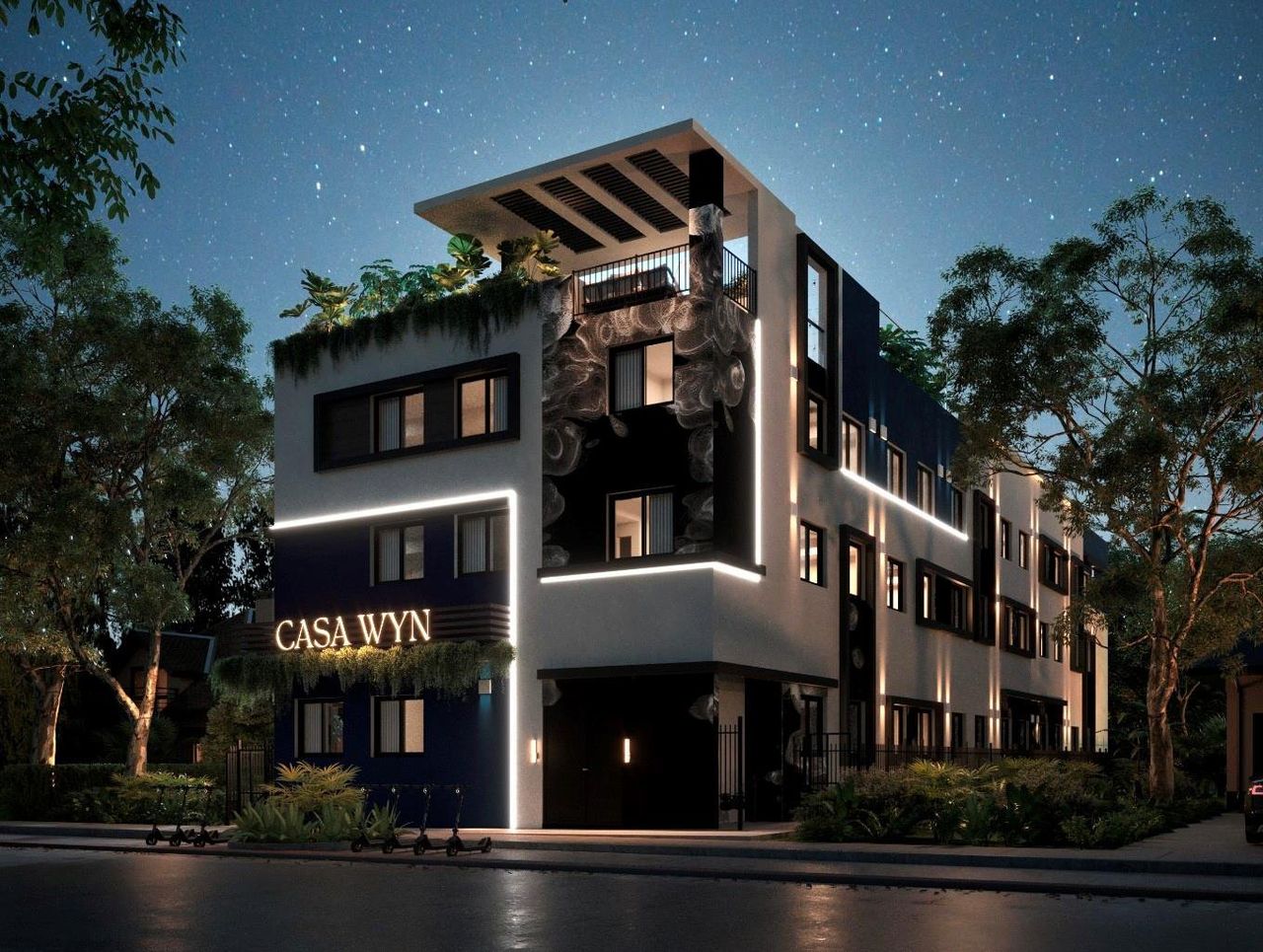 Front exterior of a new home in Casa Wyn, Miami, FL, highlighting curb appeal (Image 2).