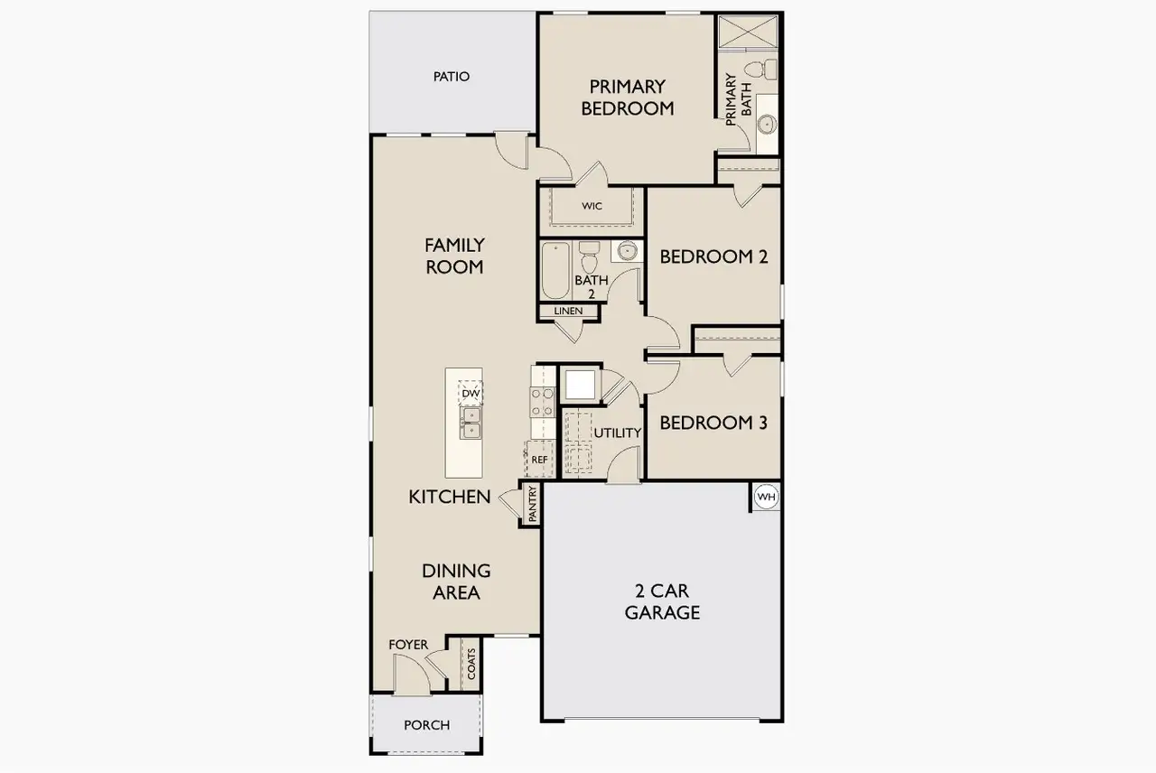 2D floor plan layout of this home in Willow Springs, Buda, TX (Image 2).