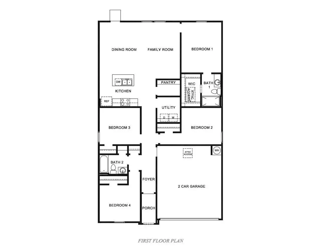 2D floor plan layout of this home in Fisher's Cove, Aransas Pass, TX (Image 2).