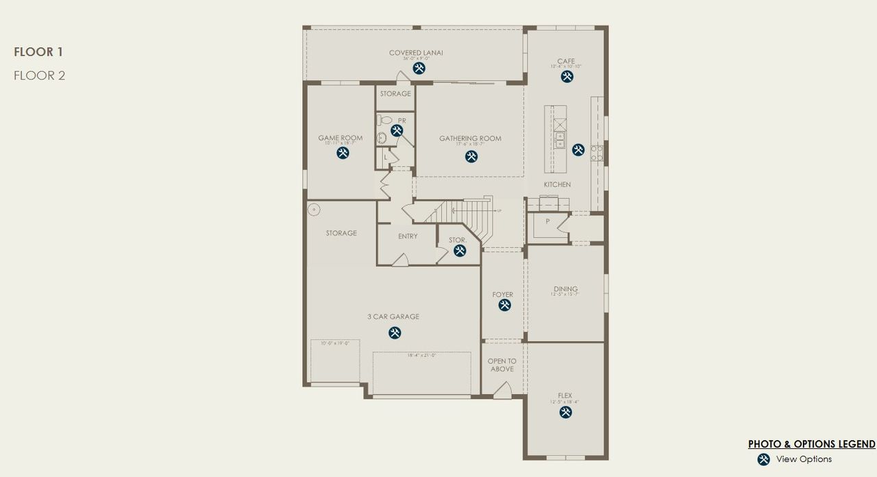 2D floor plan layout of this home in Reagan Landing, Bradenton, FL (Image 2).