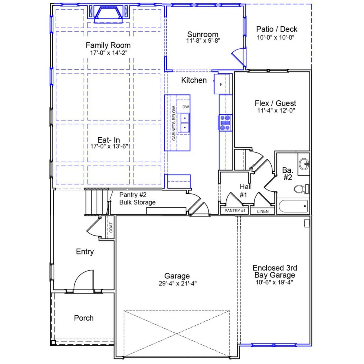2D floor plan layout of this home in Hendrix Farms, Lexington, SC (Image 2).