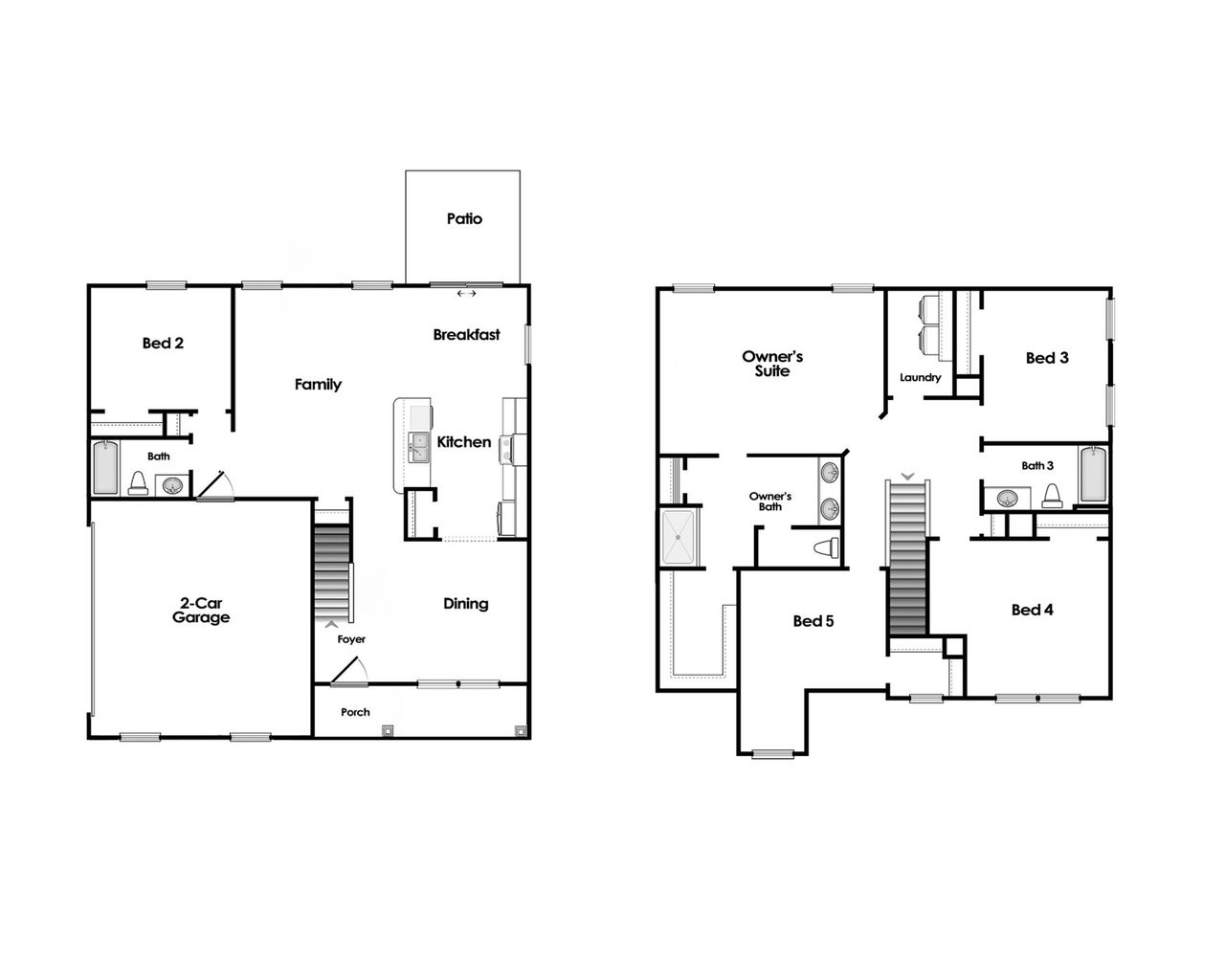 2D floor plan layout of this home in Southern Column Estates, Florence, SC (Image 2).