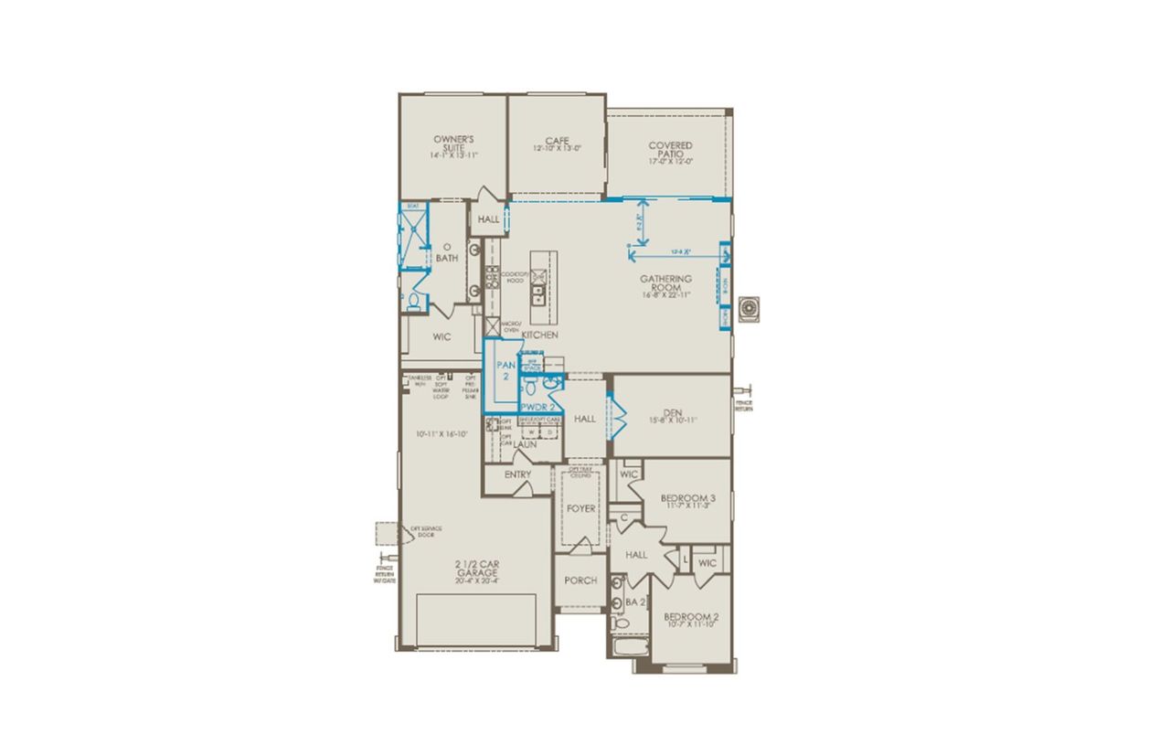 2D floor plan layout of this home in Vistoso Canyon Estates, Oro Valley, AZ (Image 2).