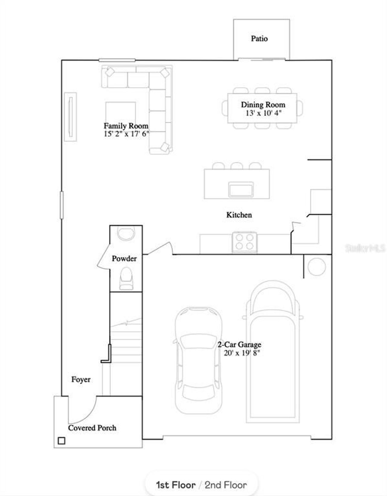 2D floor plan layout of this home in Millwood, Ocala, FL (Image 2).
