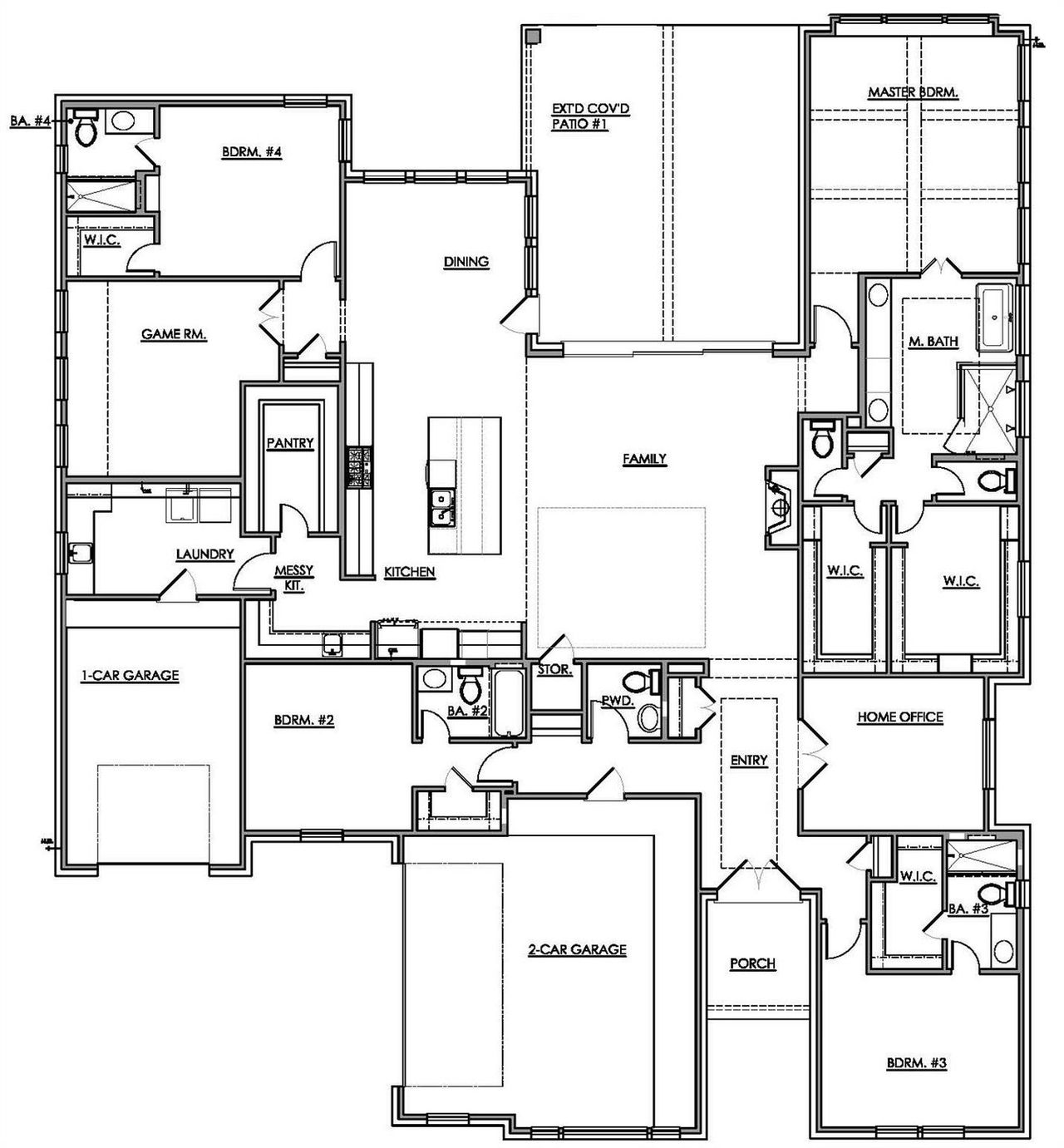 2D floor plan layout of this home in Leander Estates, Leander, TX (Image 2).