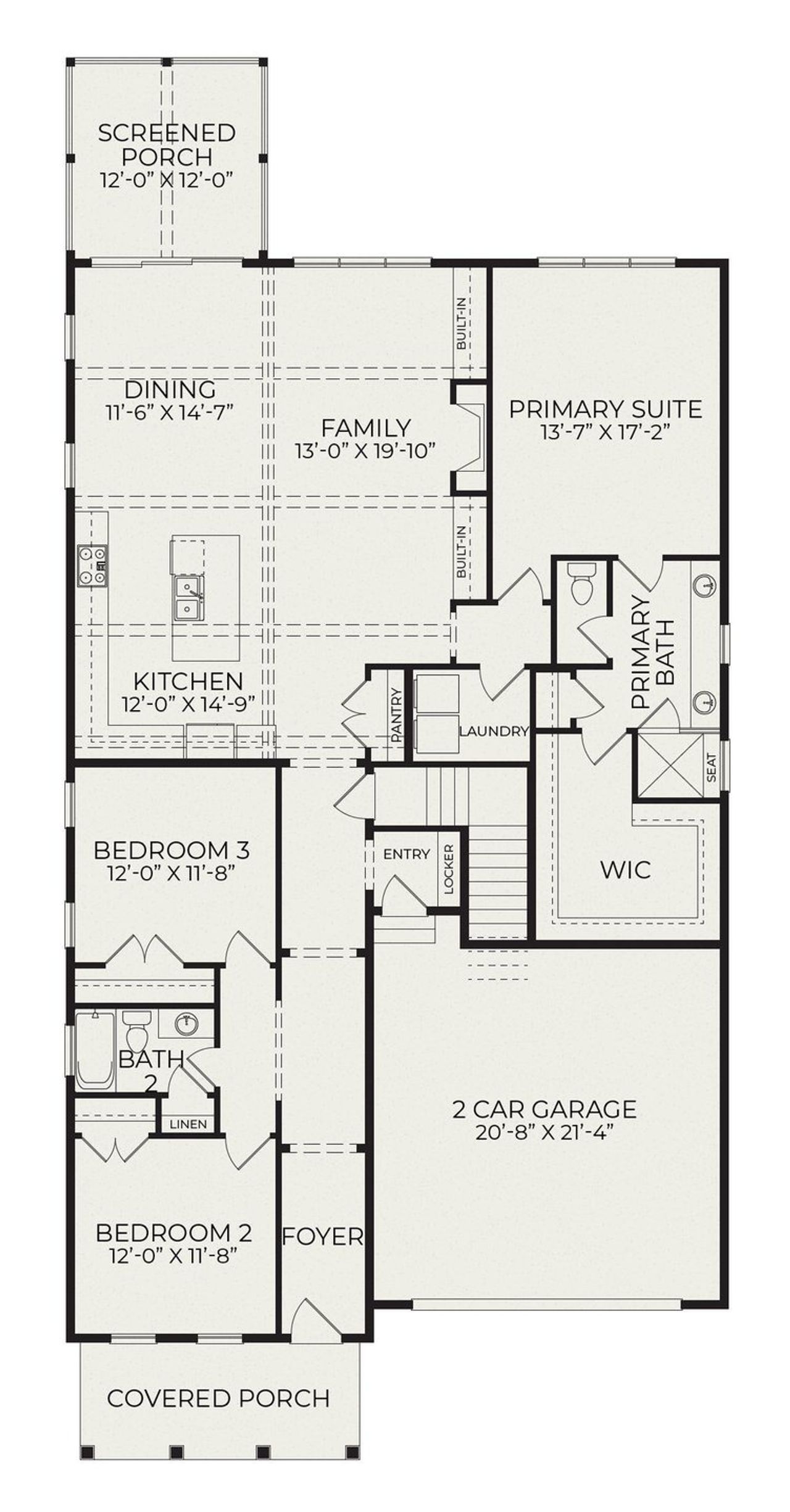 2D floor plan layout of this home in Stillwater Harbour, New Bern, NC (Image 2).