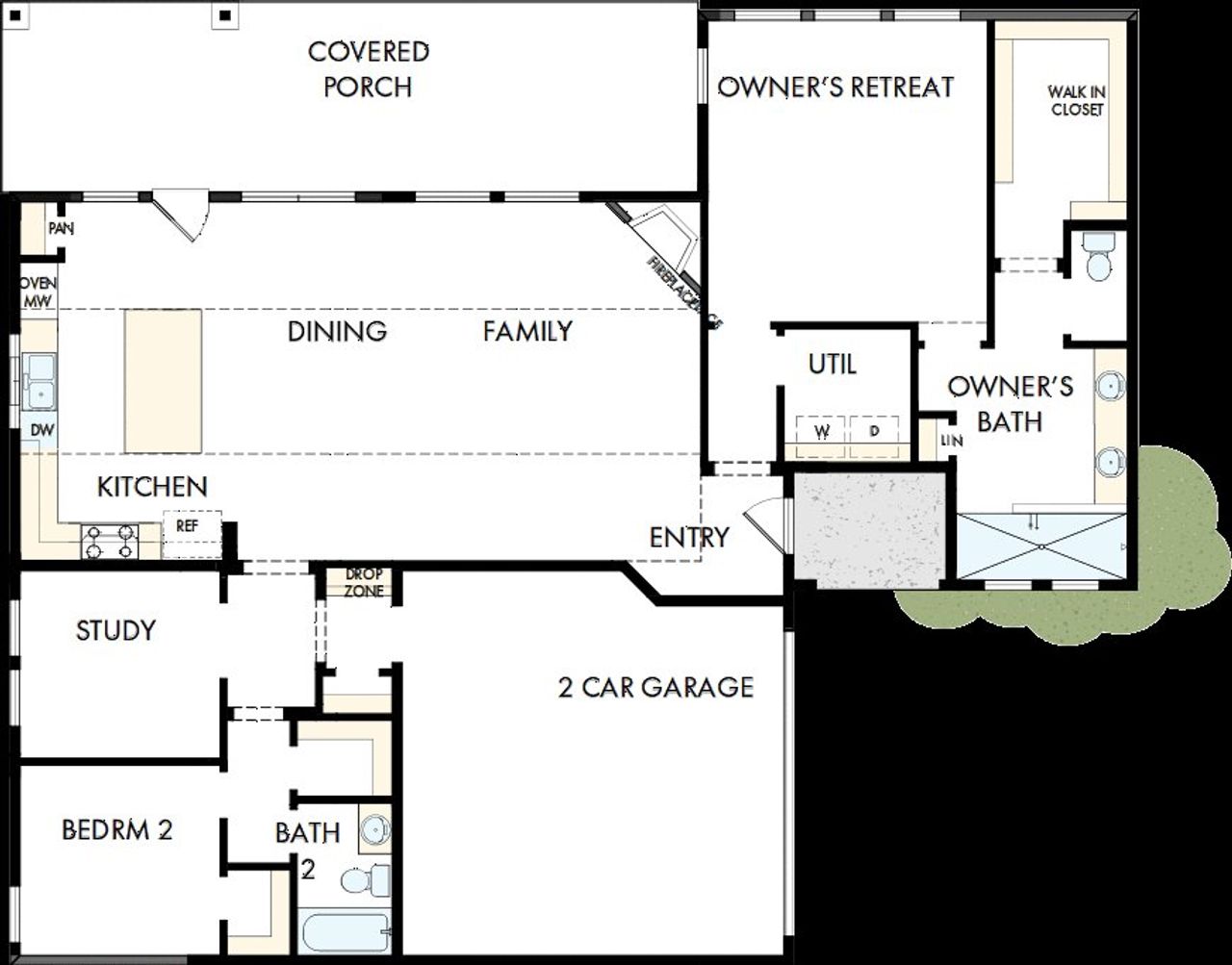 2D floor plan layout of this home in Elements at Viridian - Garden Series, Arlington, TX (Image 2).