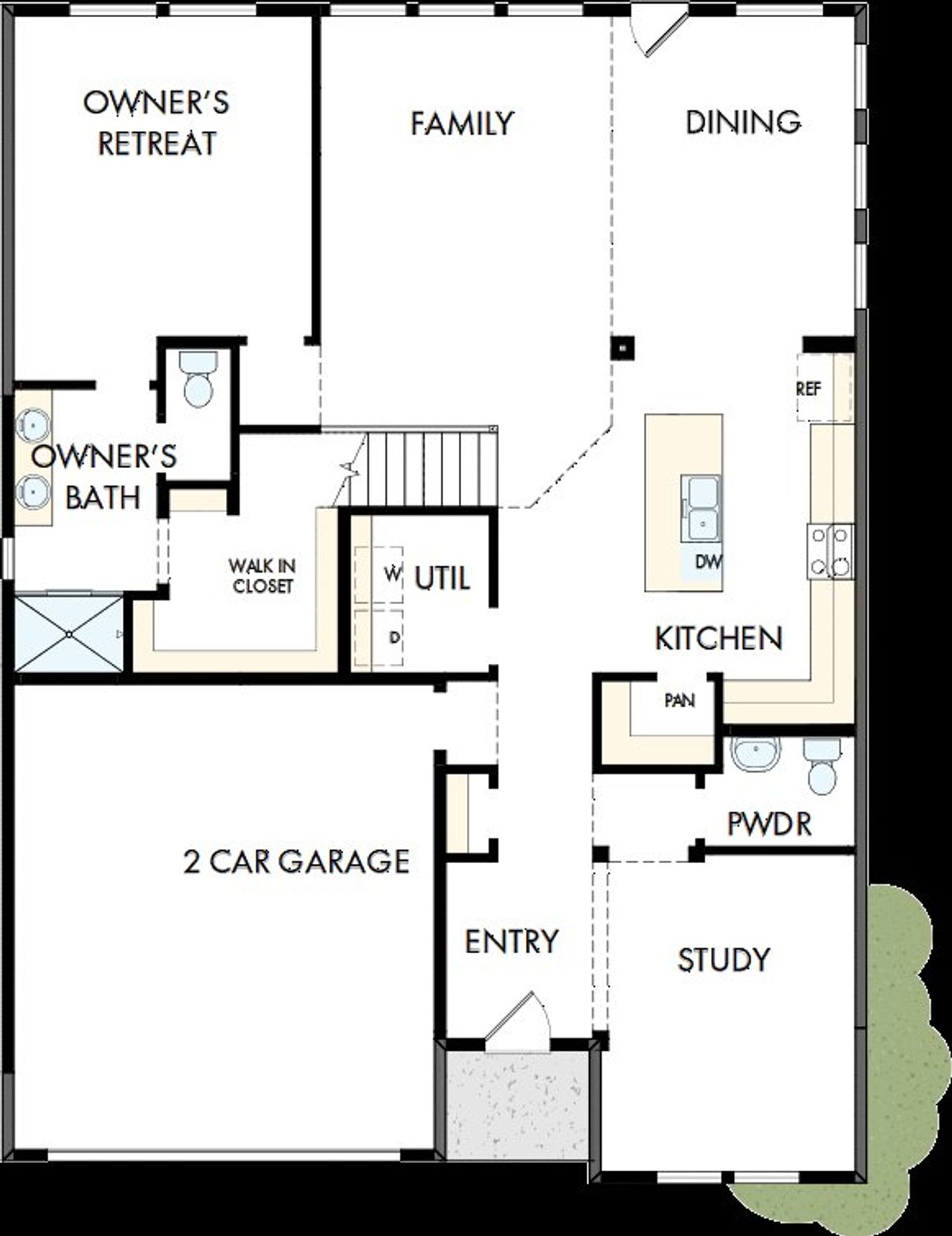 2D floor plan layout of this home in Meyer Ranch – Select Reserve Series, New Braunfels, TX (Image 2).