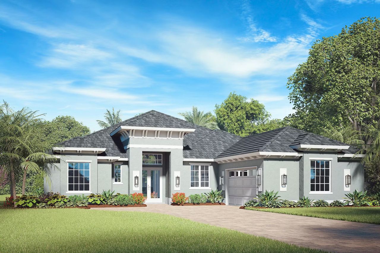 Representative exterior photo of a completed home built from the Olympia by GHO Homes in The Reserve at Grand Harbor, Vero Beach, FL (Image 2).