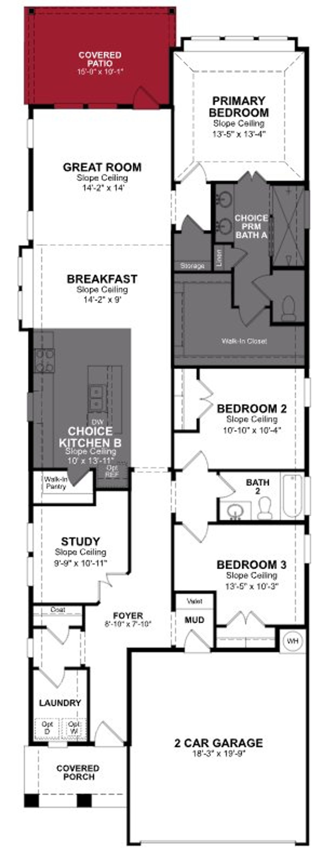 2D floor plan layout of this home in The Highlands, Porter, TX (Image 2).