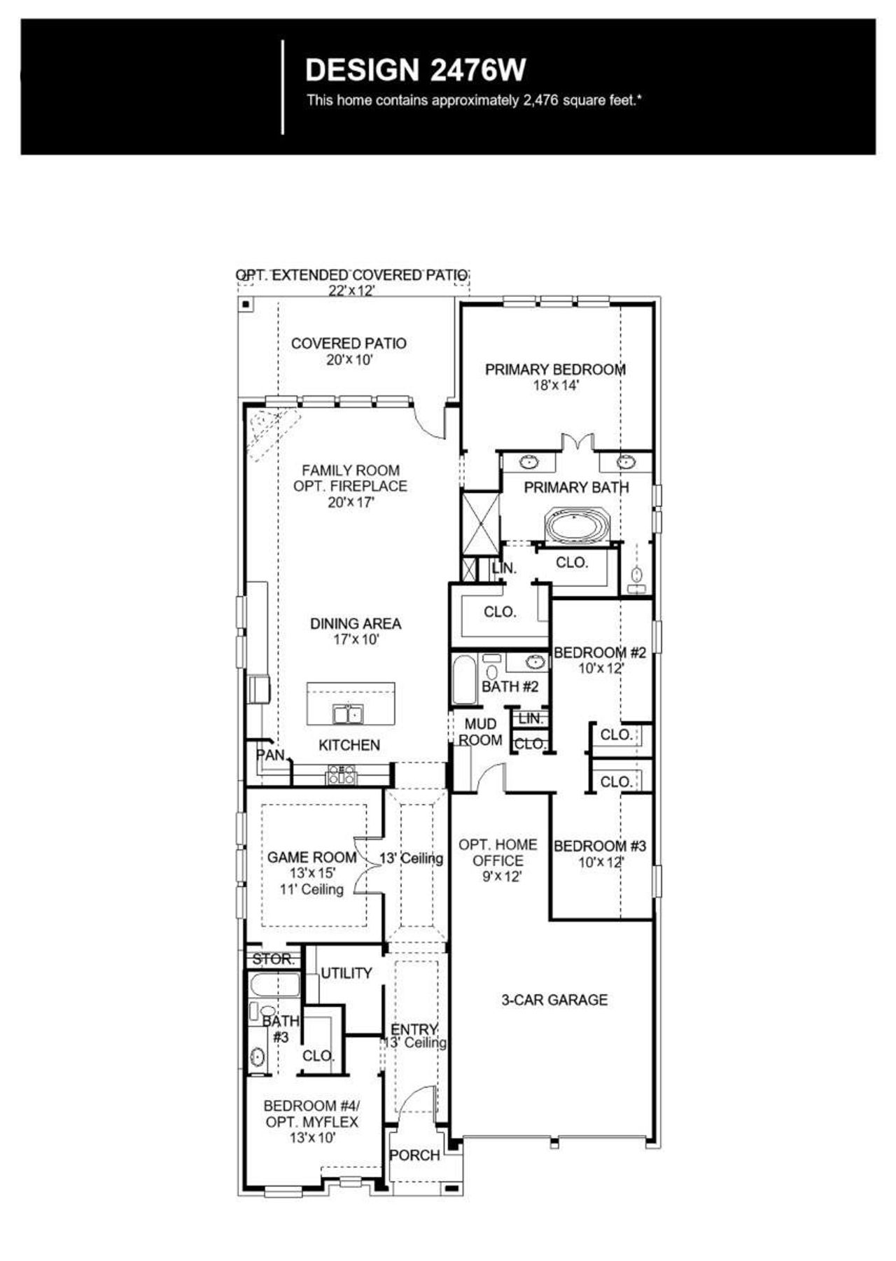 2D floor plan layout of this home in Escondido, Magnolia, TX (Image 2).