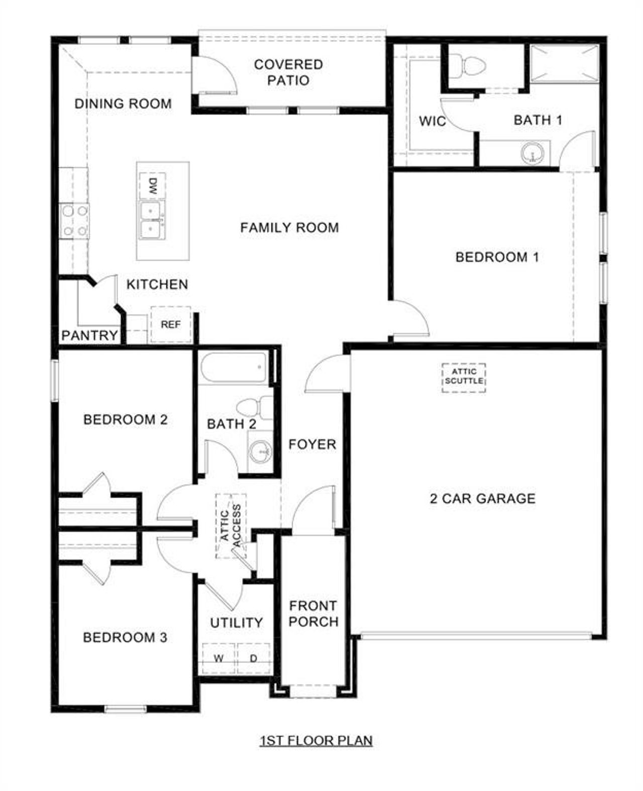 2D floor plan layout of this home in Forestbrook Estates, Paris, TX (Image 2).