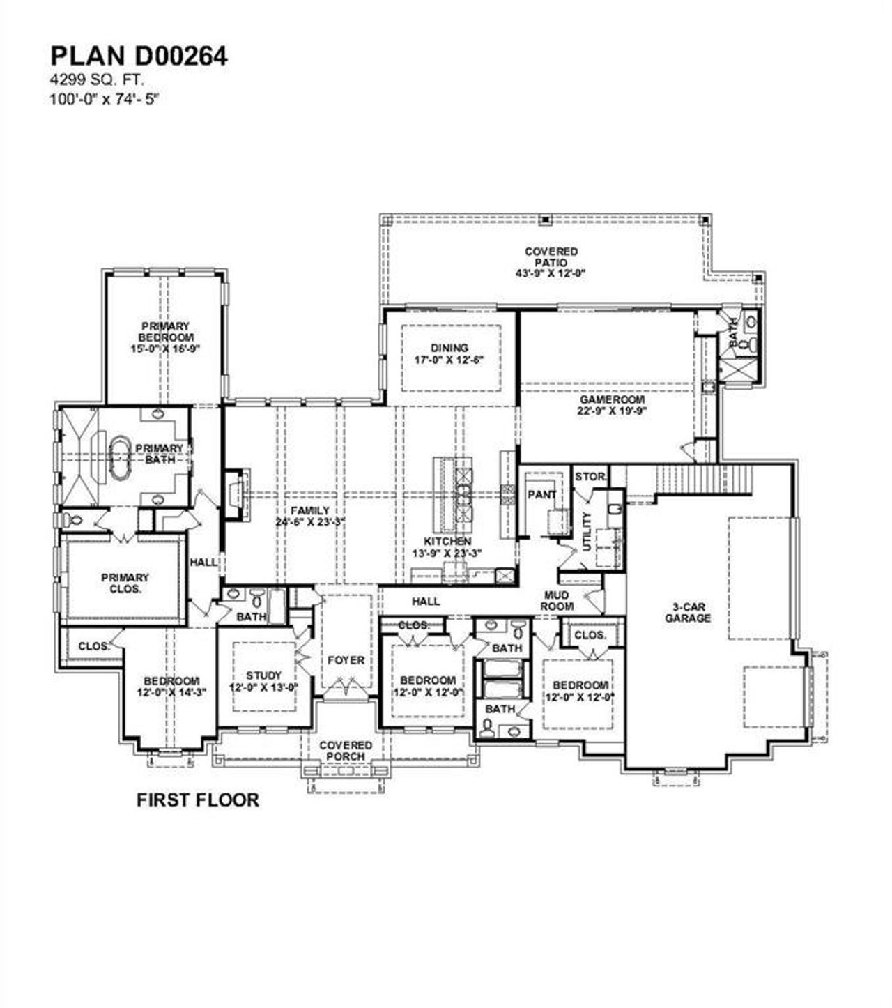 2D floor plan layout of this home in Harper Estates, Celina, TX (Image 2).