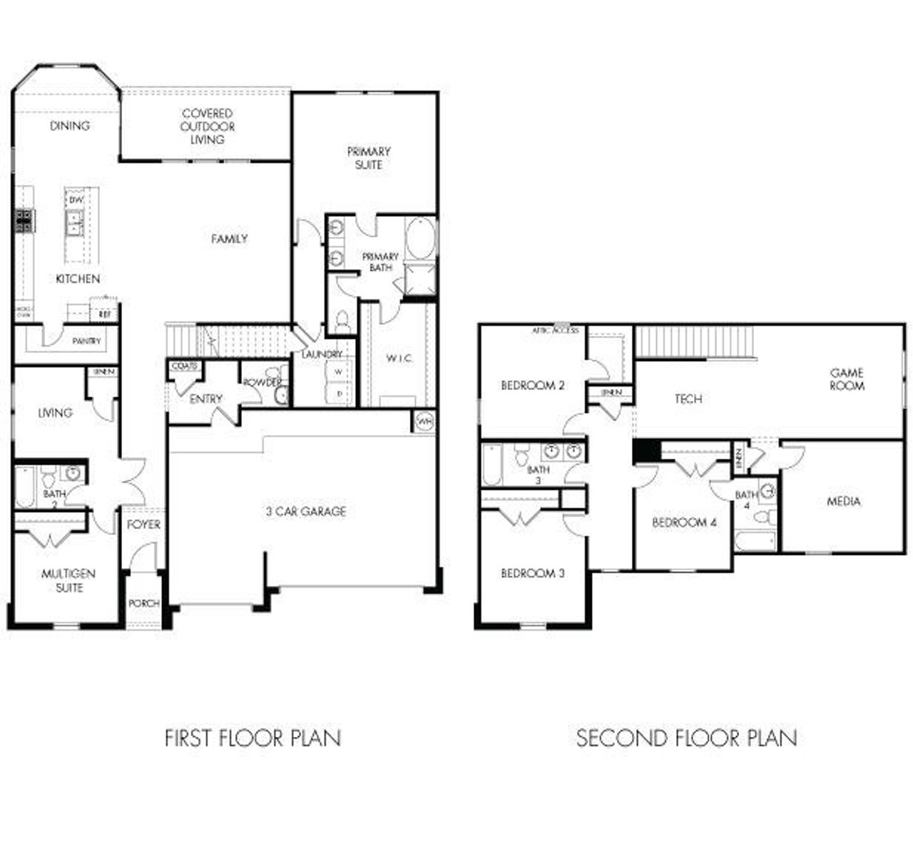 2D floor plan layout of this home in Opal Meadows, Kyle, TX (Image 2).
