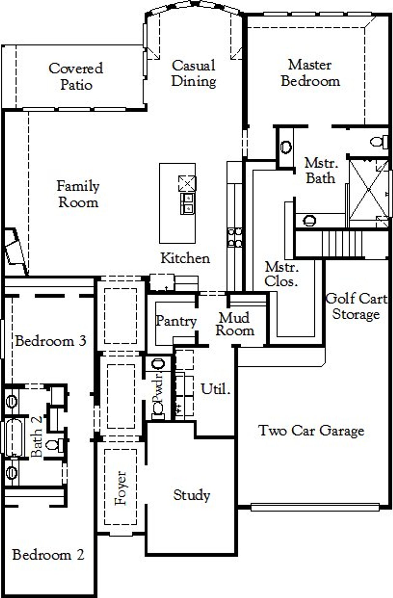 2D floor plan layout for the Jarrell - 60 Homesites by Coventry Homes in Chambers Creek, Willis, TX (Image 2).