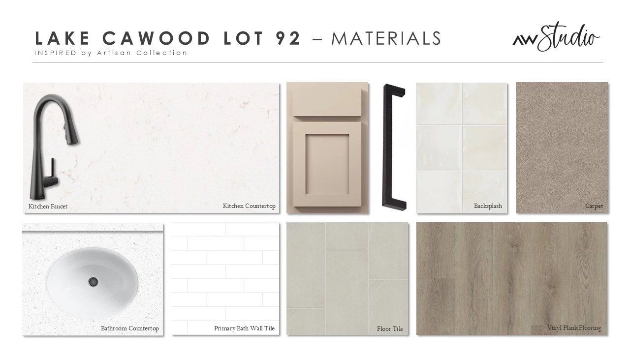 Sample of building materials used in homes in Lake Cawood Cove, Windermere (Image 2).