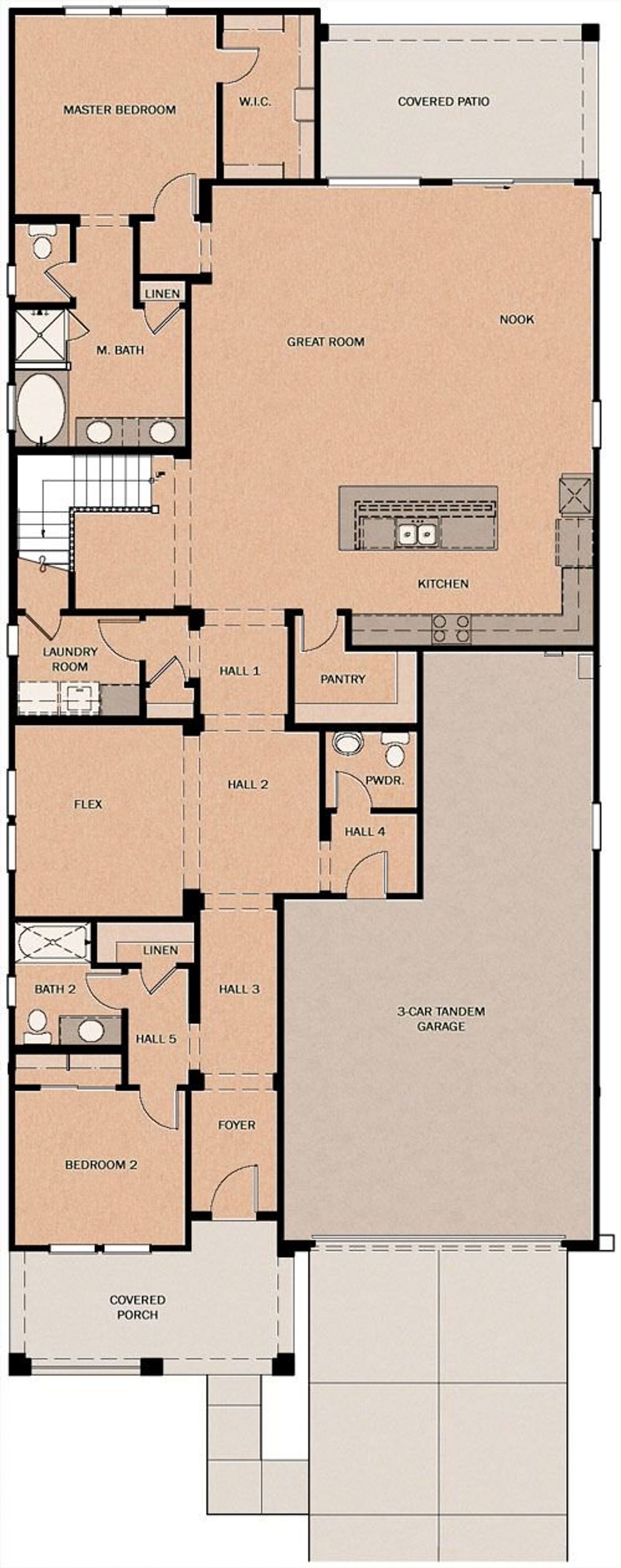 2D floor plan layout of this home in Cascades at Prasada, Surprise, AZ (Image 2). 2D floor plan layout of this home in Cascades at Prasada, Surprise, AZ (Image 2).