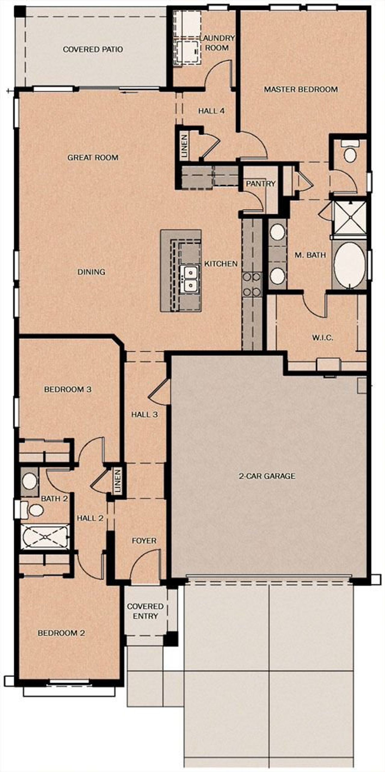 2D floor plan layout of this home in Redwood Valley at Acclaim, Avondale, AZ (Image 2).