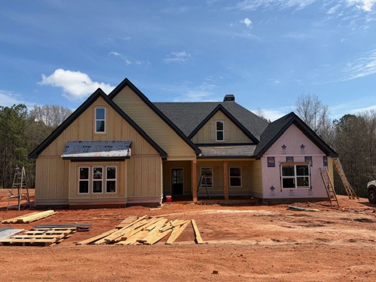 In-progress construction of a new home in WOODMONT RESERVE, Roopville, GA (Image 2).