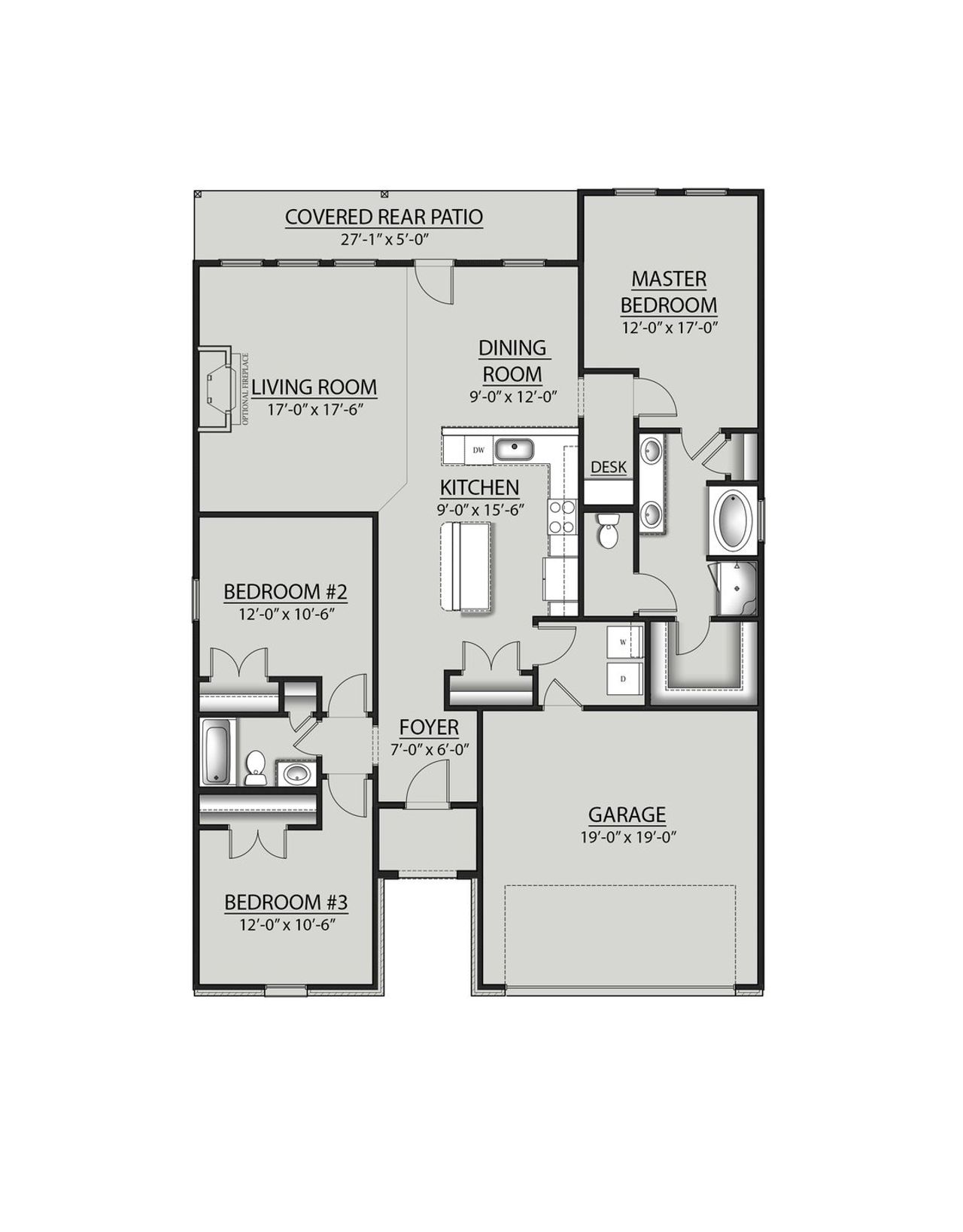 2D floor plan layout for the Liberty V G by DSLD Homes in Eagle Pointe, Pensacola, FL (Image 2). 2D floor plan layout for the Liberty V G by DSLD Homes in Eagle Pointe, Pensacola, FL (Image 2).