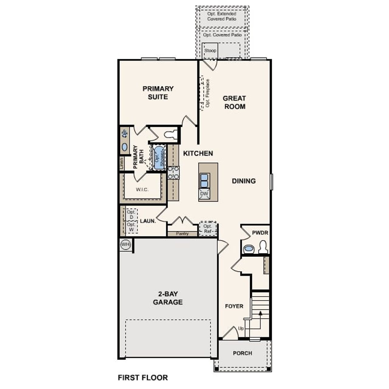 2D floor plan layout of this home in Rosemont Hill, San Antonio, TX (Image 2).