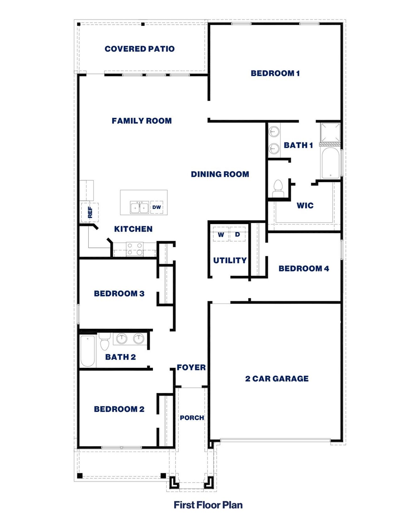 2D floor plan layout of this home in Silverthorne, Conroe, TX (Image 2).