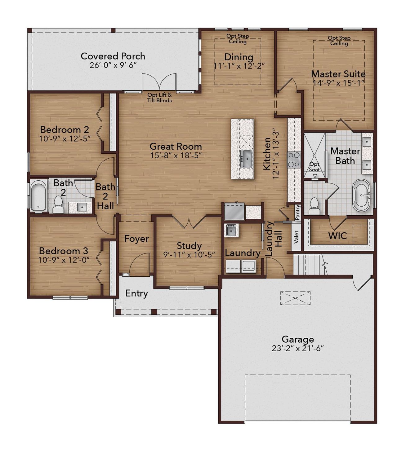2D floor plan layout for the Maclay II by GW Homes in Laureate Village, Newberry, FL (Image 2). 2D floor plan layout for the Maclay II by GW Homes in Laureate Village, Newberry, FL (Image 2).