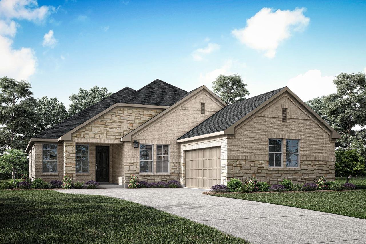 Representative exterior photo of a completed home built from the Cameron by Tri Pointe Homes in Painted Tree, McKinney, TX (Image 2).