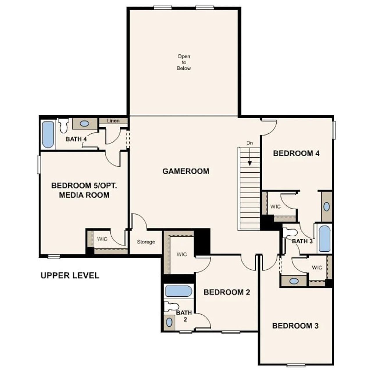 2D floor plan layout for the Hazel by Century Communities in Sugar Hill Preserve, Sugar Hill, GA (Image 2).