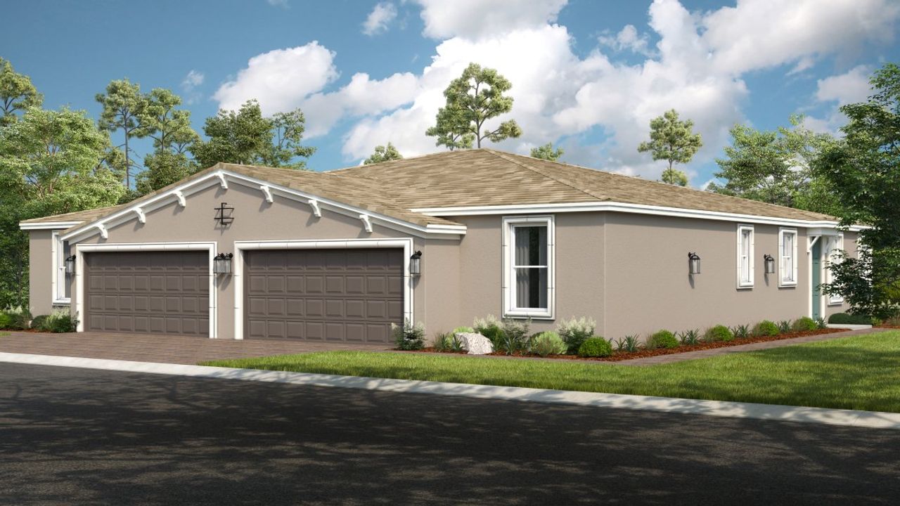 Representative exterior photo of a completed home built from the Kona by Taylor Morrison in Esplanade at Center Lake Ranch, St. Cloud, FL (Image 2).