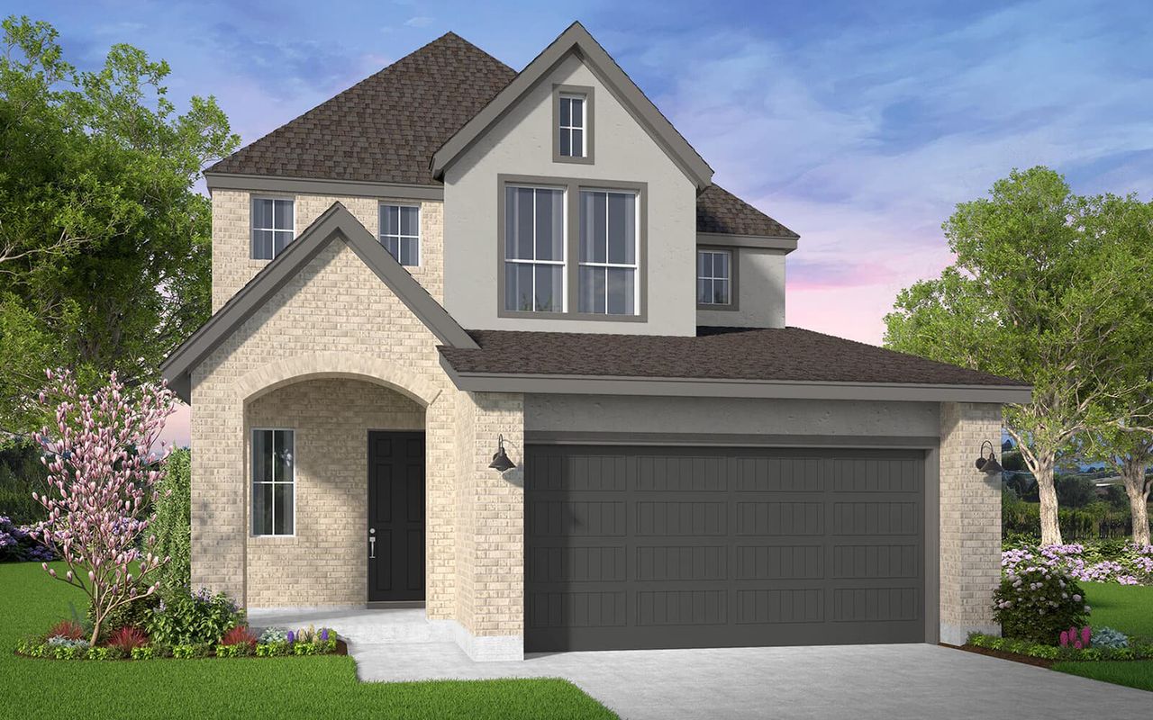 Representative exterior photo of a completed home built from the Hollins by Brookfield Residential in Elyson, Katy, TX (Image 2).