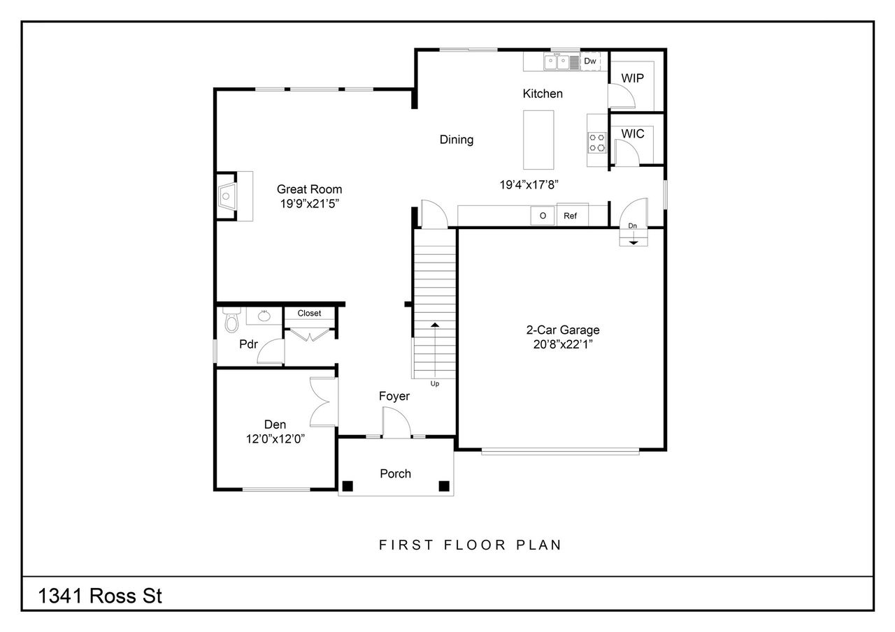 2D floor plan layout for the Maggie by Norfleet Builders in Cambria, White House, TN (Image 2).