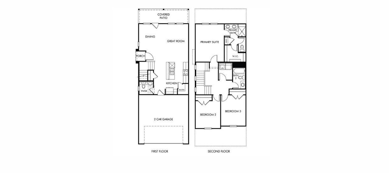 2D floor plan layout of this home in Pinewood Trails - City Series, Atascocita, TX (Image 2).