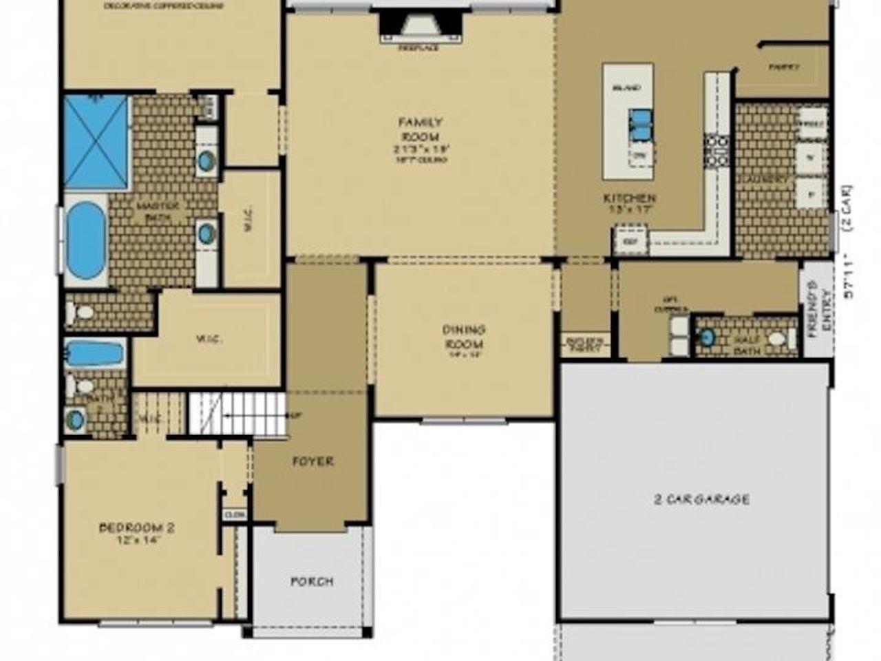 2D floor plan layout of this home in White Oak, Arlington, TN (Image 2).
