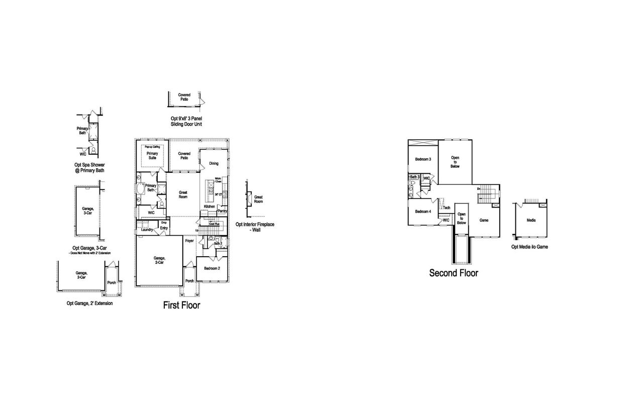 2D floor plan layout of this home in Silverleaf, Cedar Creek, TX (Image 2).