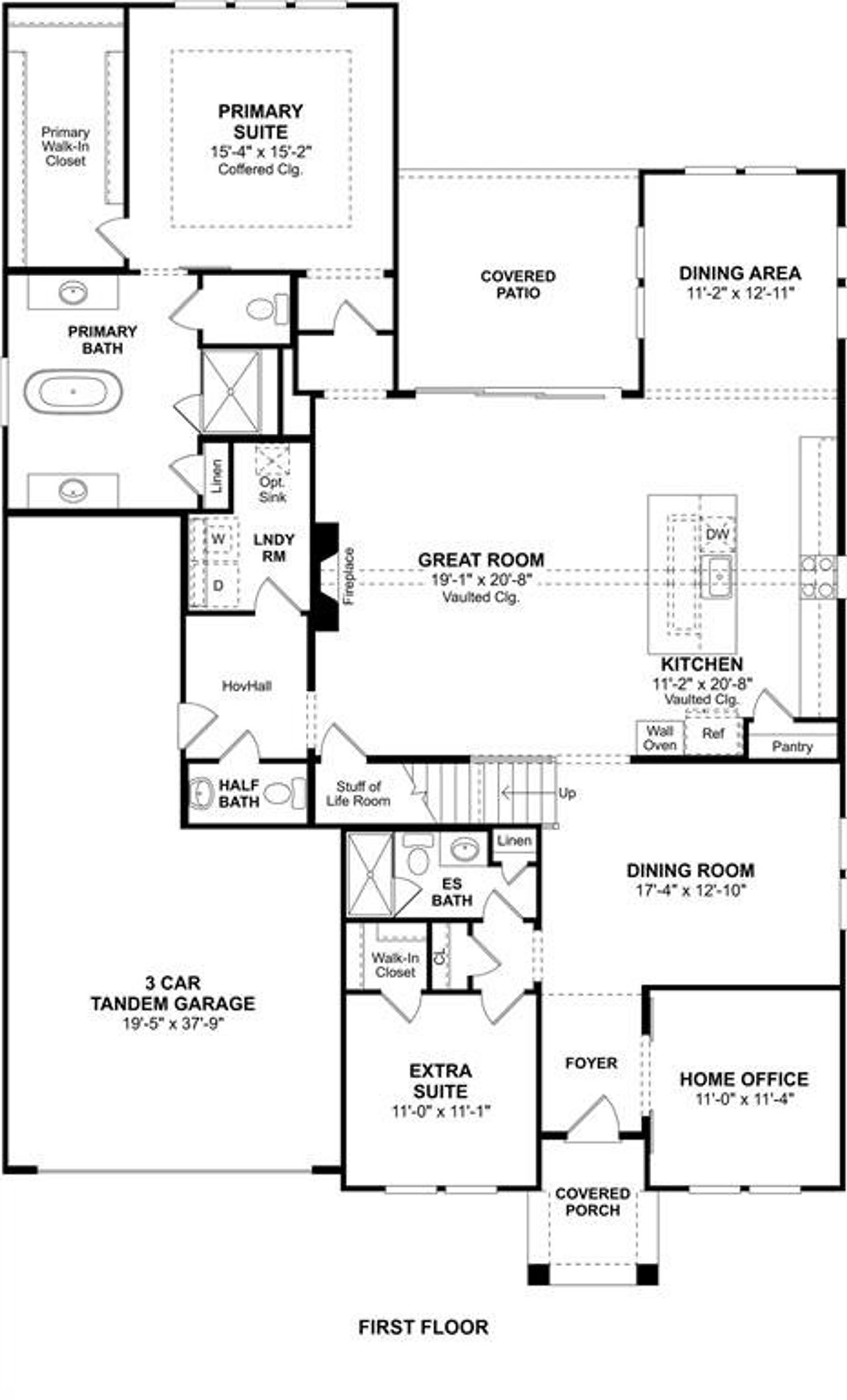 2D floor plan layout of this home in Sterling Greene, Arlington, TX (Image 2).