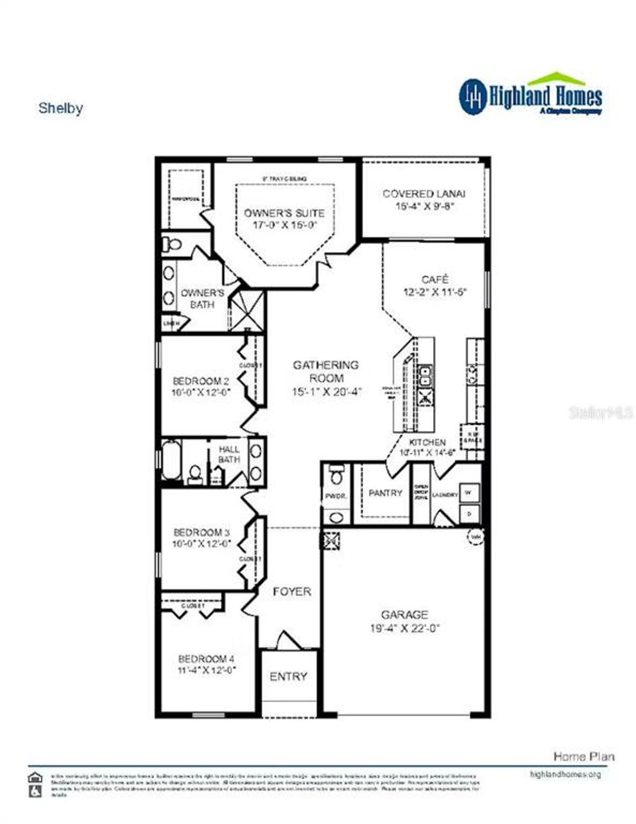 2D floor plan layout of this home in The Crossings - Single-Family Homes, St. Cloud, FL (Image 2).