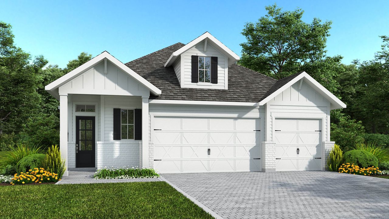 Representative exterior photo of a completed home built from the 2262J by Perry Homes in Hyland Trail, Green Cove Springs, FL (Image 2).