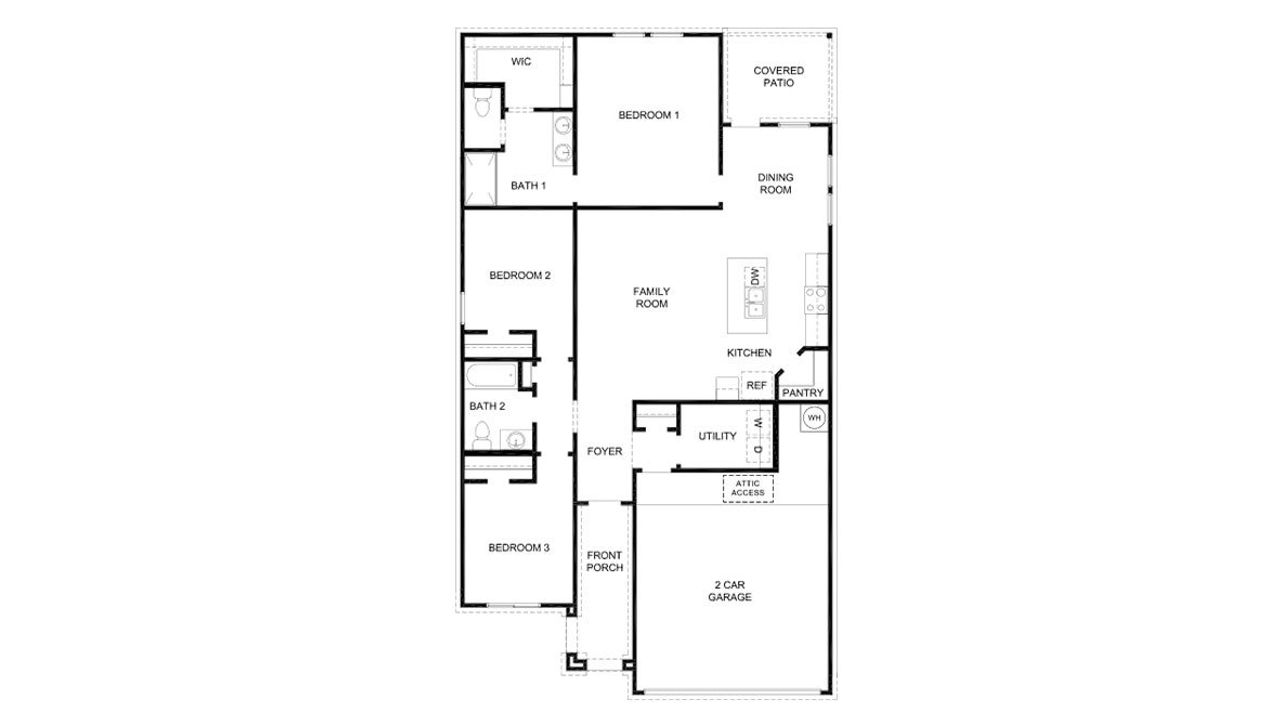2D floor plan layout for the BAXTOR by D.R. Horton in Sorrento, Richmond, TX (Image 2). 2D floor plan layout for the BAXTOR by D.R. Horton in Sorrento, Richmond, TX (Image 2).
