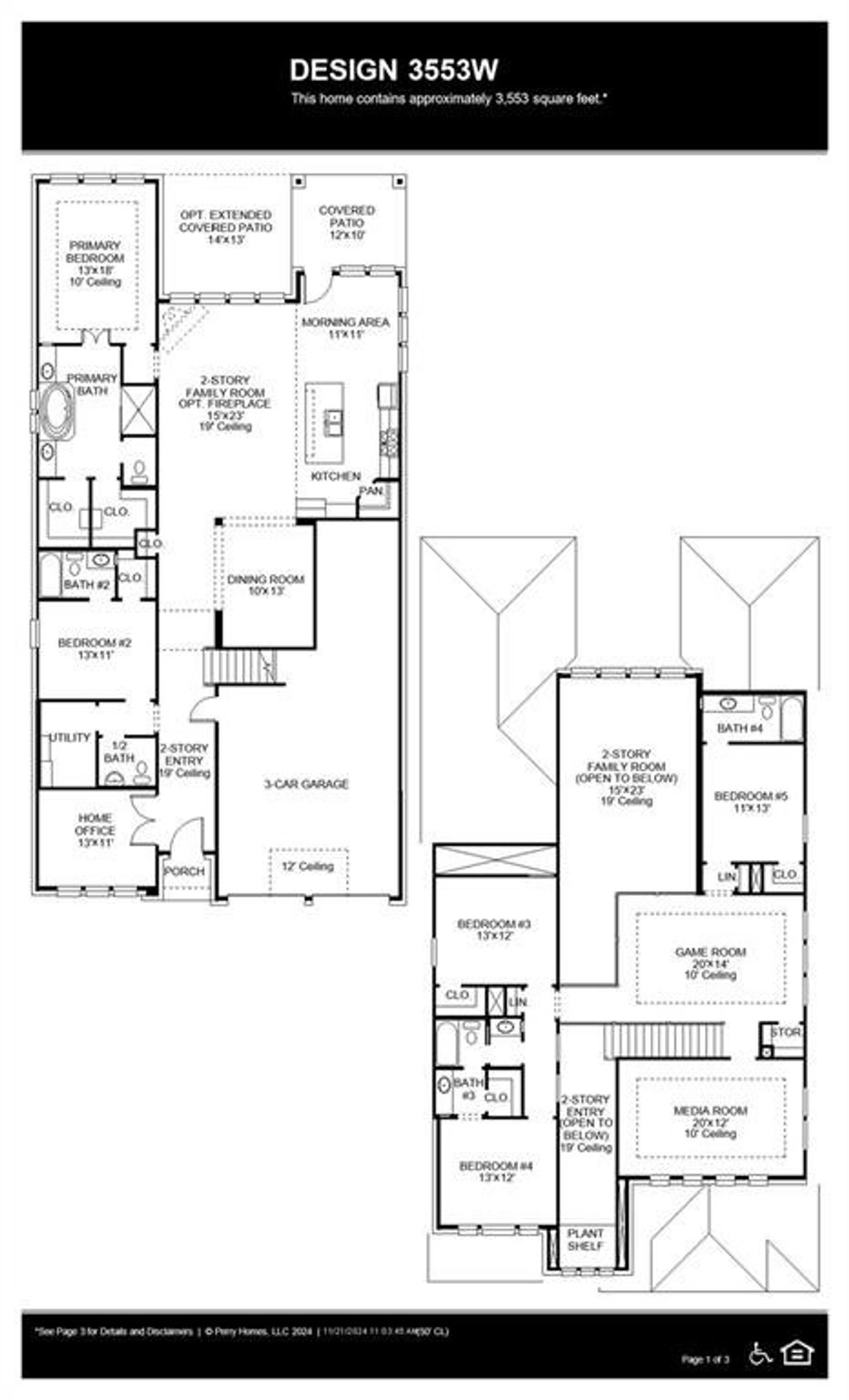 2D floor plan layout of this home in The Heights at Uptown Celina, Celina, TX (Image 2).