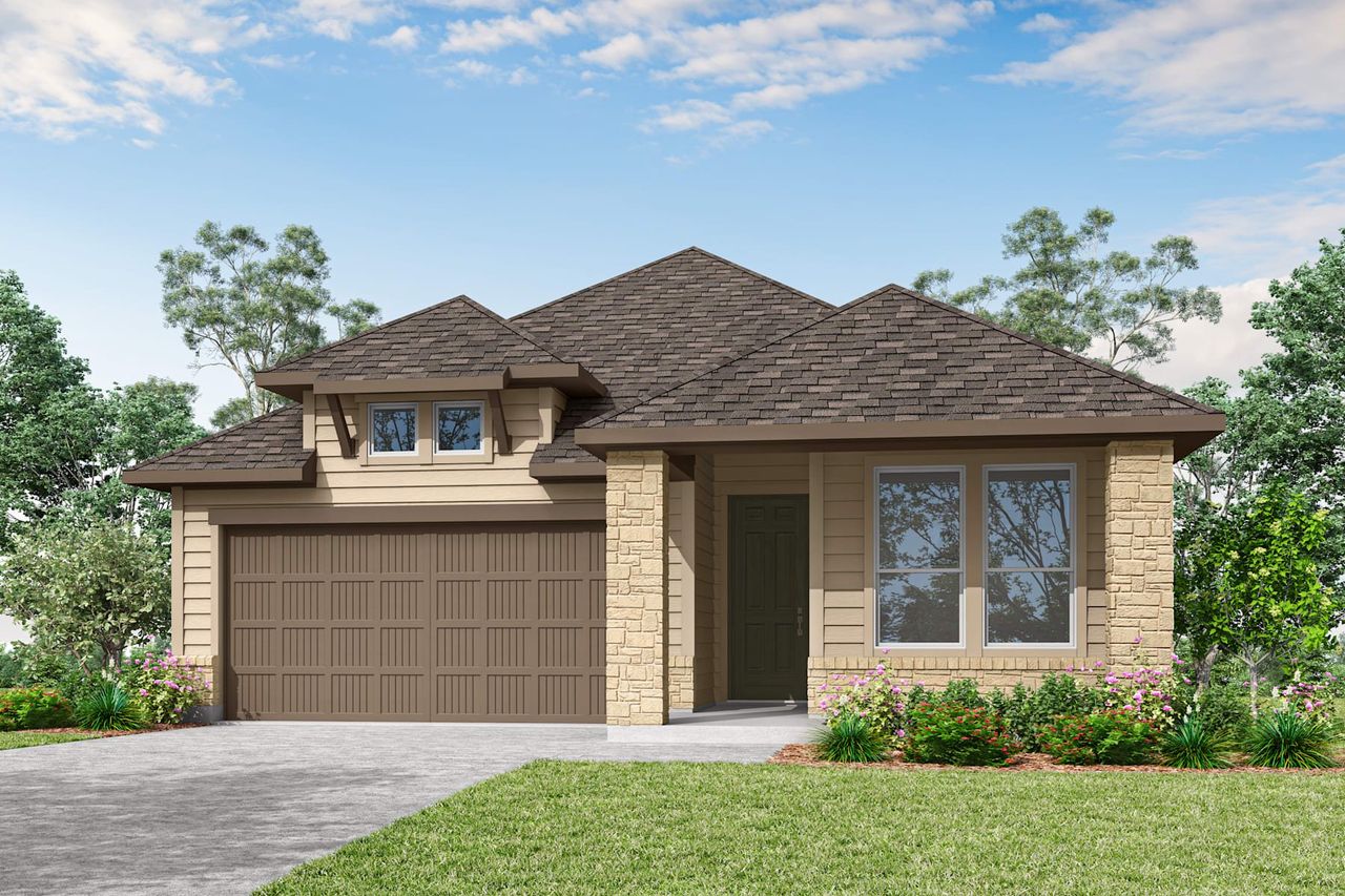 Representative exterior photo of a completed home built from the Hazel by Tri Pointe Homes in Landmark, Denton, TX (Image 2).