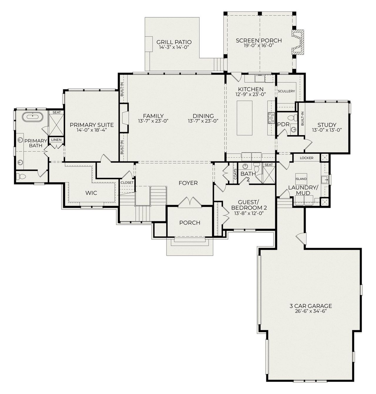 2D floor plan layout for the Stillwater by Homes by Dickerson in Blanton's Grove, Wake Forest, NC (Image 2).