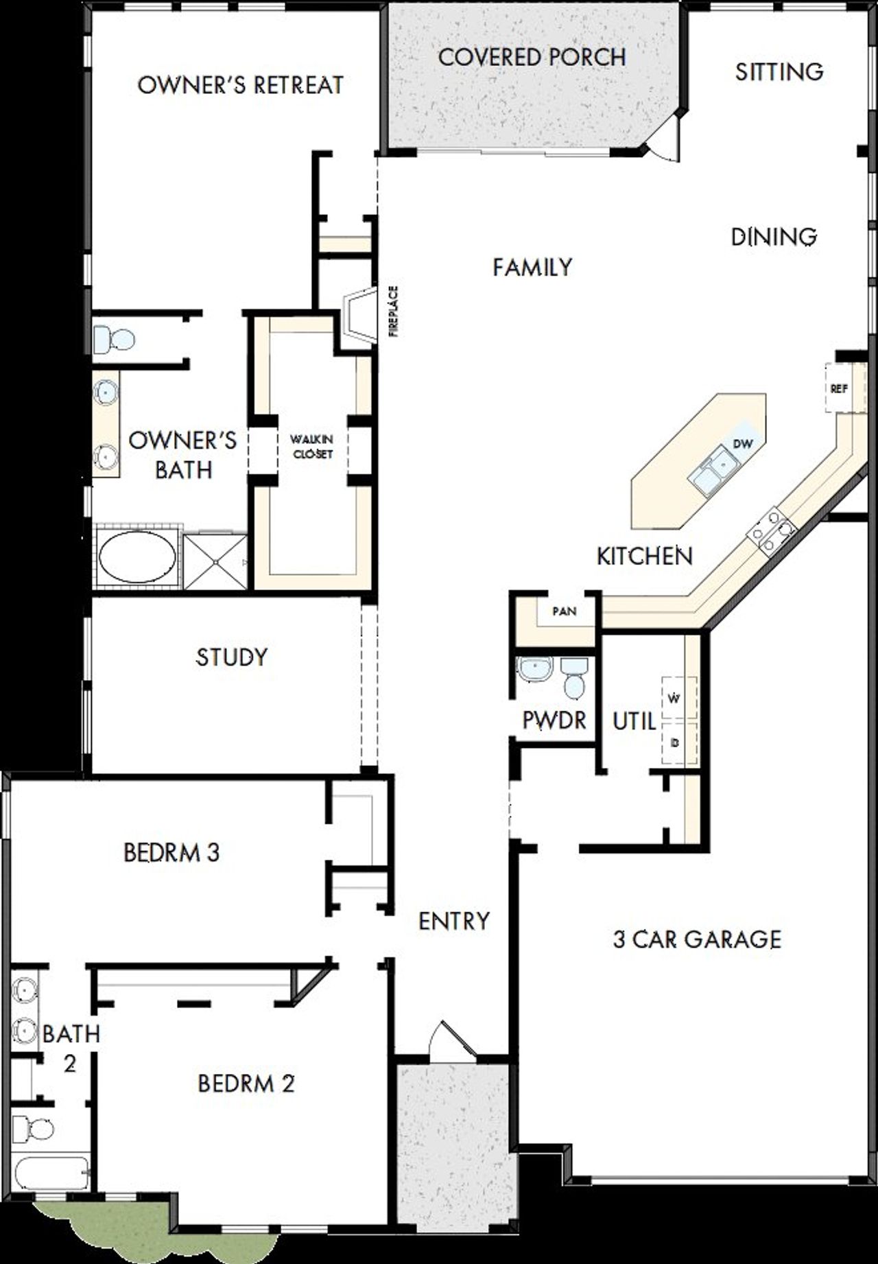 2D floor plan layout of this home in Sundance Cove Lakeside, Crosby, TX (Image 2).