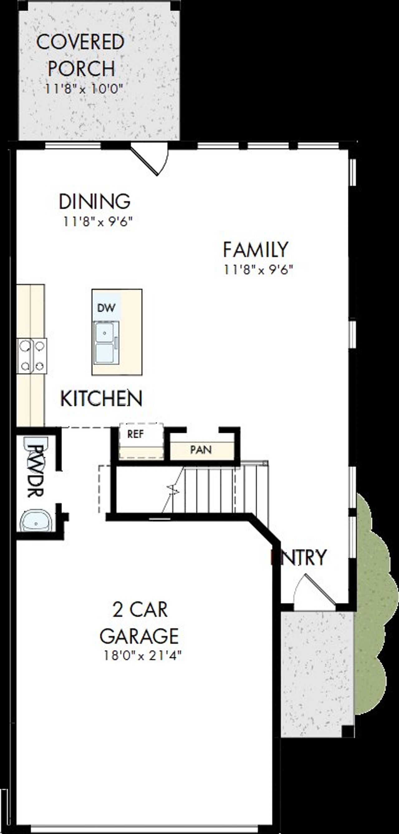 2D floor plan layout of this home in Double Creek Crossing Townhomes, Round Rock, TX (Image 2).